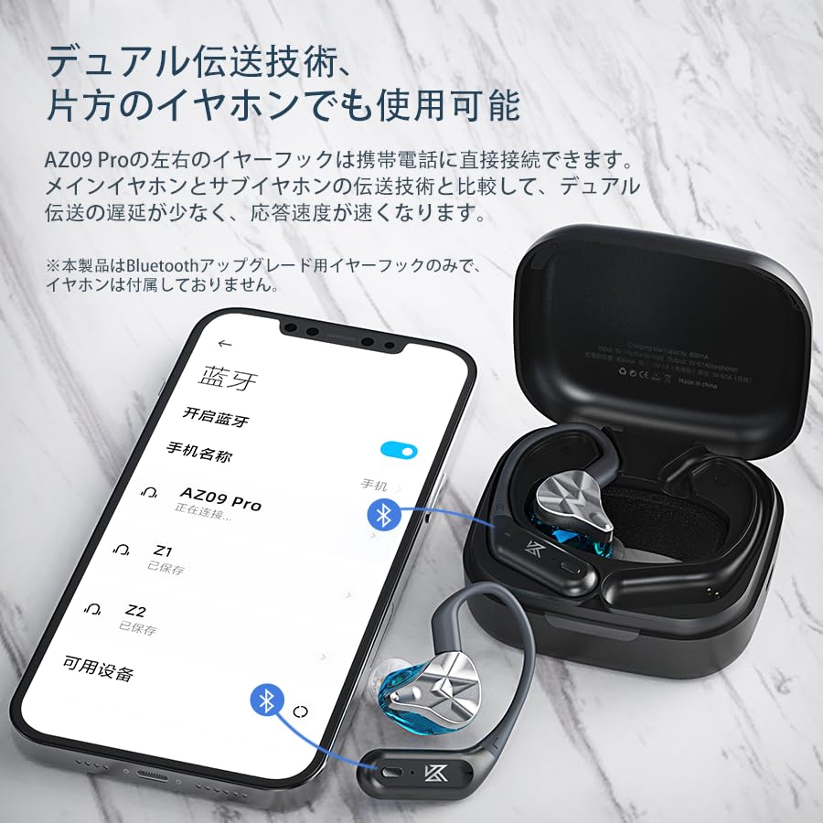 Amazon.co.jp: KZA COUSTICS AZ09 PRO Bluetoothイヤーフック